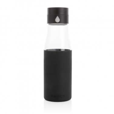 Logo trade advertising products image of: Ukiyo glass hydration tracking bottle with sleeve