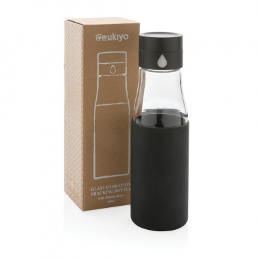 Logotrade business gift image of: Ukiyo glass hydration tracking bottle with sleeve