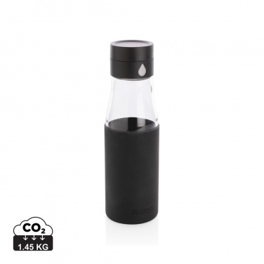 Logo trade advertising product photo of: Ukiyo glass hydration tracking bottle with sleeve