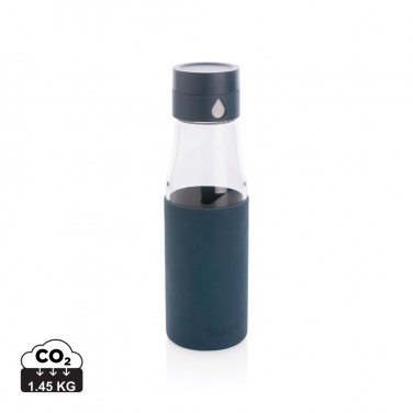 Logo trade corporate gifts picture of: Ukiyo glass hydration tracking bottle with sleeve