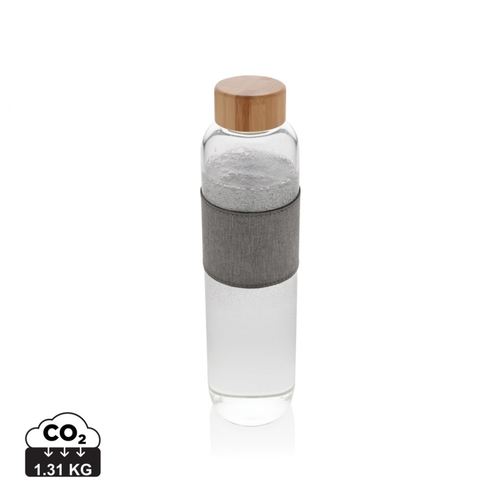 Logo trade promotional items image of: Impact borosilicate glass bottle with bamboo lid