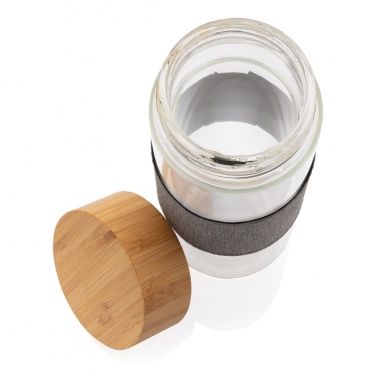 Logotrade promotional merchandise picture of: Impact borosilicate glass bottle with bamboo lid