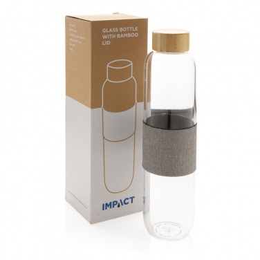 Logotrade promotional item picture of: Impact borosilicate glass bottle with bamboo lid