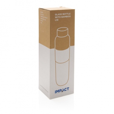 Logo trade advertising products image of: Impact borosilicate glass bottle with bamboo lid