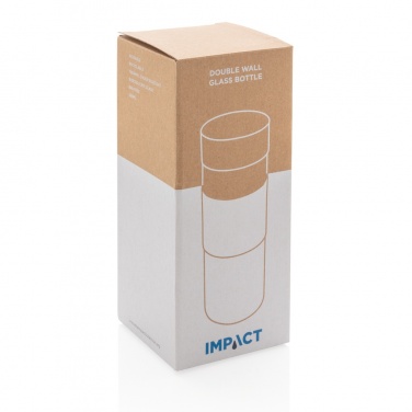 Logo trade promotional merchandise picture of: Impact double wall borosilicate glass bottle