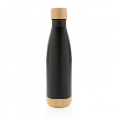 Logo trade advertising products picture of: Vacuum stainless steel bottle with bamboo lid and bottom