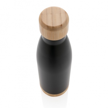 Logotrade promotional products photo of: Vacuum stainless steel bottle with bamboo lid and bottom