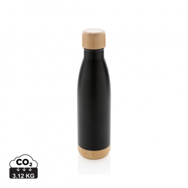 Logotrade promotional giveaway image of: Vacuum stainless steel bottle with bamboo lid and bottom