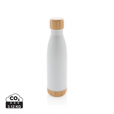 Logo trade promotional items picture of: Vacuum stainless steel bottle with bamboo lid and bottom