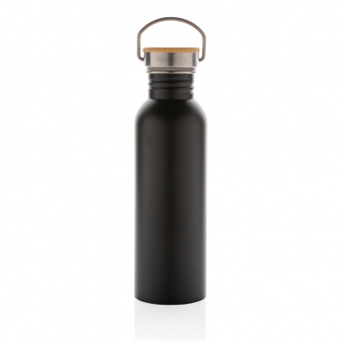 Logo trade advertising products image of: Modern stainless steel bottle with bamboo lid