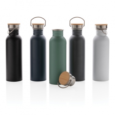 Logo trade promotional item photo of: Modern stainless steel bottle with bamboo lid