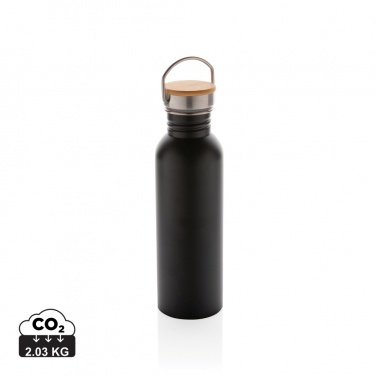 Logo trade corporate gifts picture of: Modern stainless steel bottle with bamboo lid