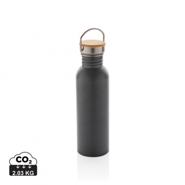 Logotrade promotional items photo of: Modern stainless steel bottle with bamboo lid