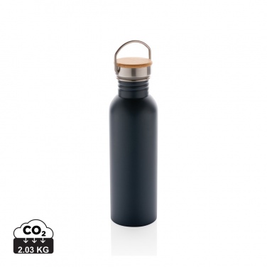 Logo trade promotional item photo of: Modern stainless steel bottle with bamboo lid