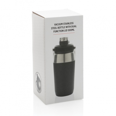 Logo trade corporate gifts image of: Vacuum stainless steel dual function lid bottle 500ml