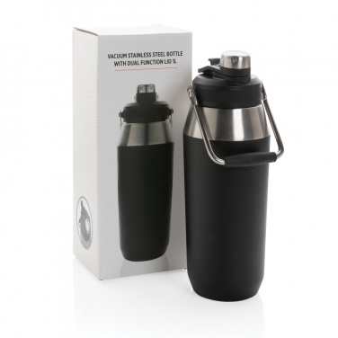 Logotrade promotional item image of: Vacuum stainless steel dual function lid bottle 1L