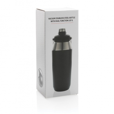 Logo trade promotional gift photo of: Vacuum stainless steel dual function lid bottle 1L