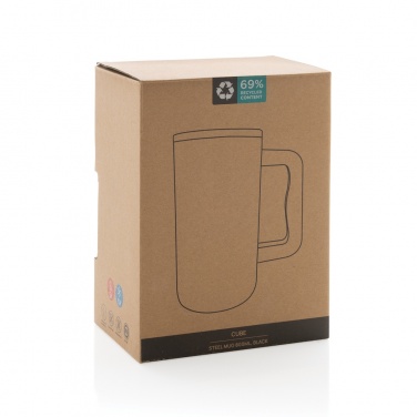 Logo trade business gift photo of: Cube RCS certified recycled steel mug 800ml