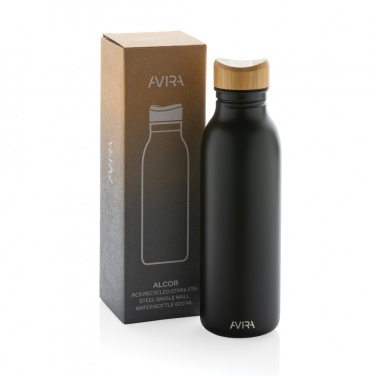 Logo trade promotional products image of: Avira Alcor RCS Re-steel single wall water bottle 600 ML