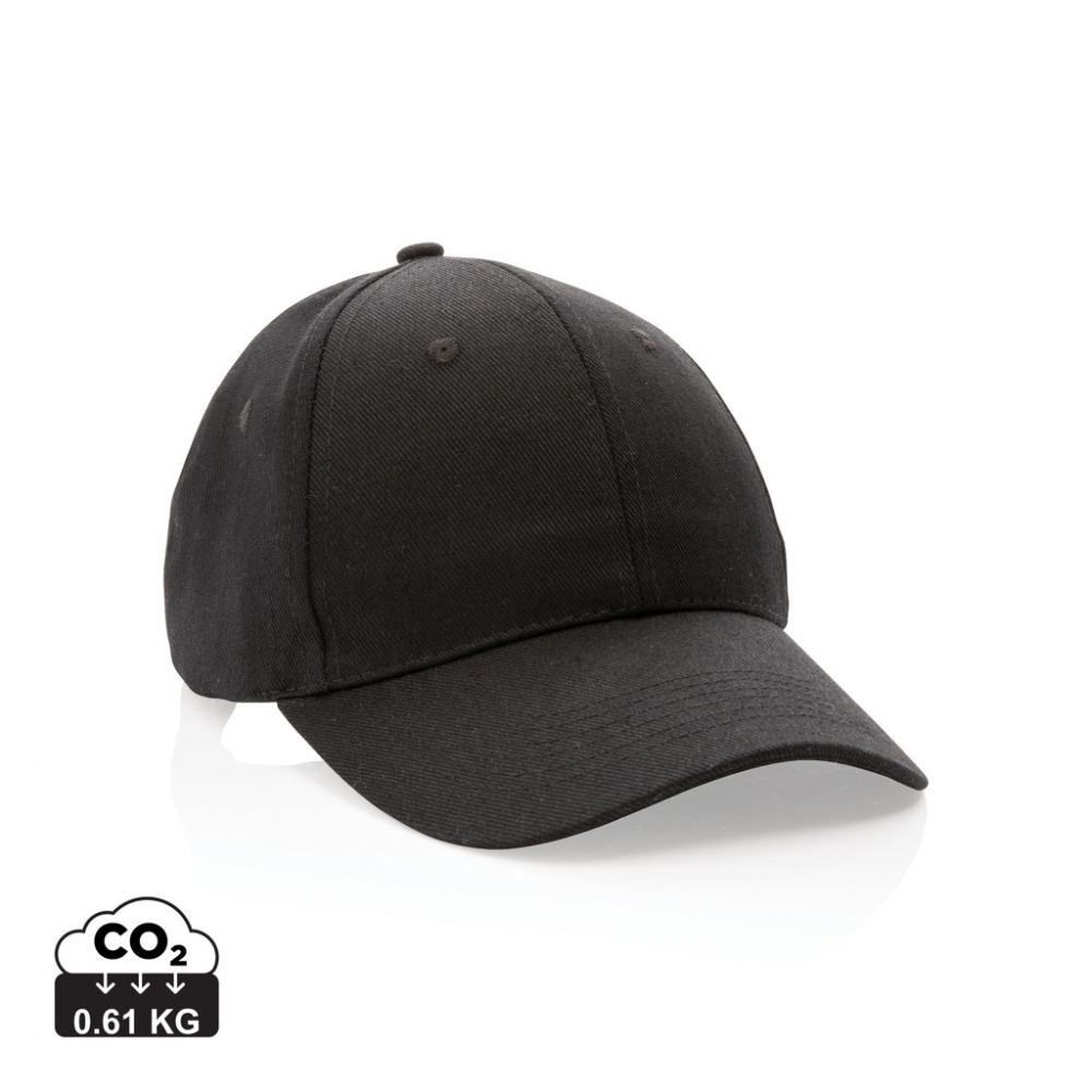 Logo trade business gifts image of: Impact 6 panel 280gr Recycled cotton cap with AWARE™ tracer