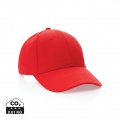 Impact 6 panel 280gr Recycled cotton cap with AWARE™ tracer, red