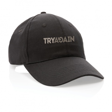 Logo trade corporate gifts image of: Impact 6 panel 190gr Recycled cotton cap with AWARE™ tracer