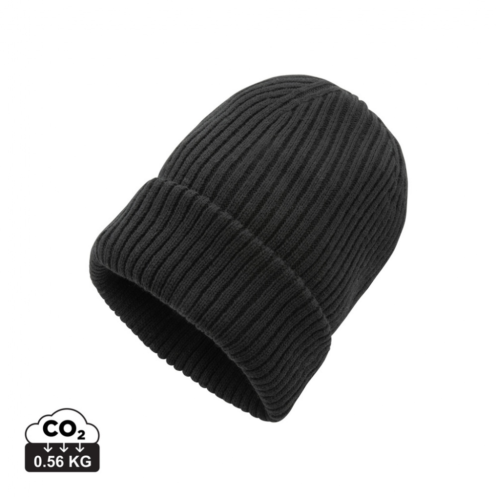 Logo trade promotional giveaways image of: Impact AWARE™  Polylana® double knitted beanie