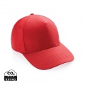 Impact 5panel 280gr Recycled cotton cap with AWARE™ tracer, luscious red