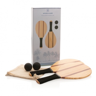 Logo trade promotional merchandise picture of: Wooden frescobol tennis set