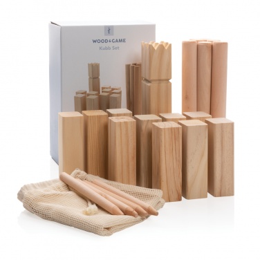 Logo trade promotional merchandise image of: Wooden kubb set