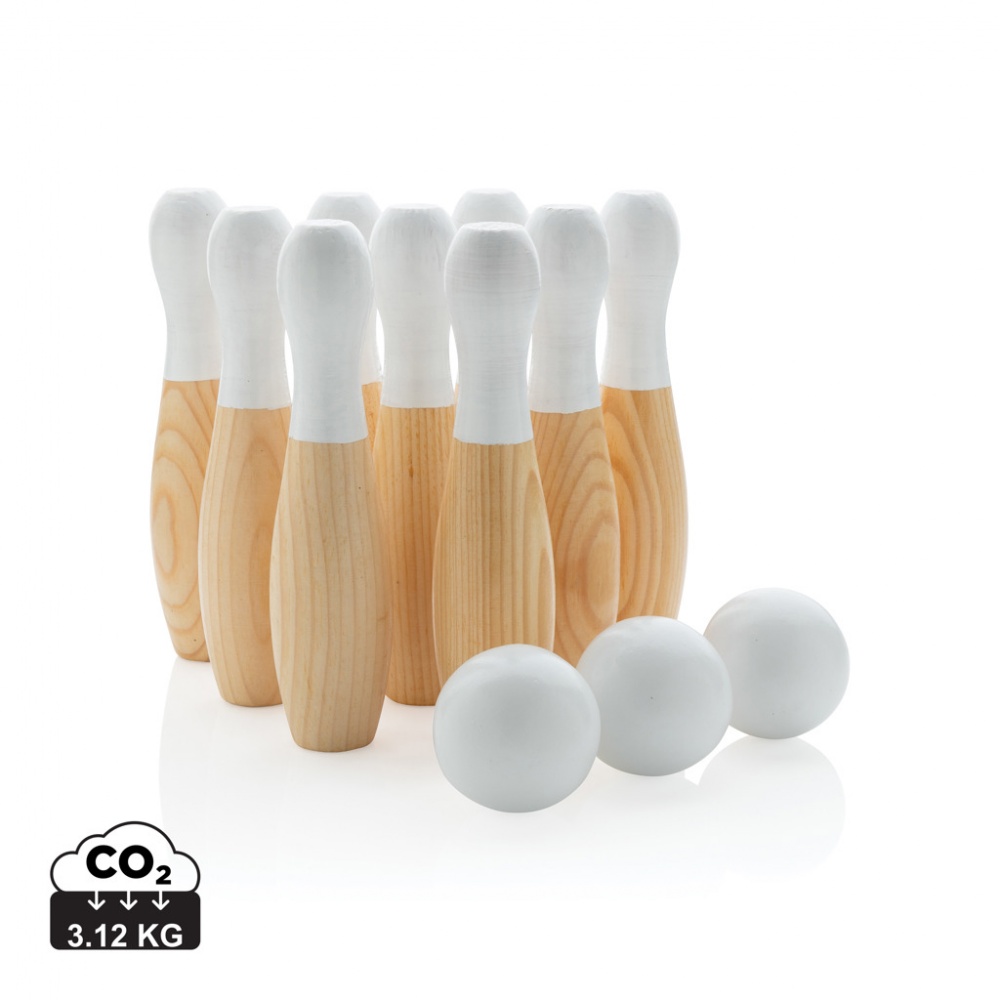 Logo trade advertising products image of: Wooden skittles set