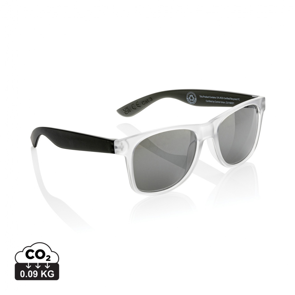 Logo trade promotional items image of: Gleam RCS recycled PC mirror lens sunglasses