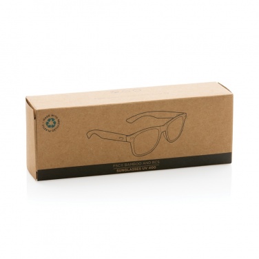 Logo trade promotional product photo of: Bamboo and RCS recycled plastic sunglasses