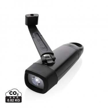 Logo trade promotional gift photo of: Lightwave RCS rplastic USB-rechargeable torch with crank