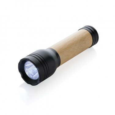 Logo trade promotional merchandise photo of: Lucid 1W RCS certified recycled plastic & bamboo torch