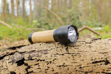 Logo trade promotional merchandise image of: Lucid 1W RCS certified recycled plastic & bamboo torch