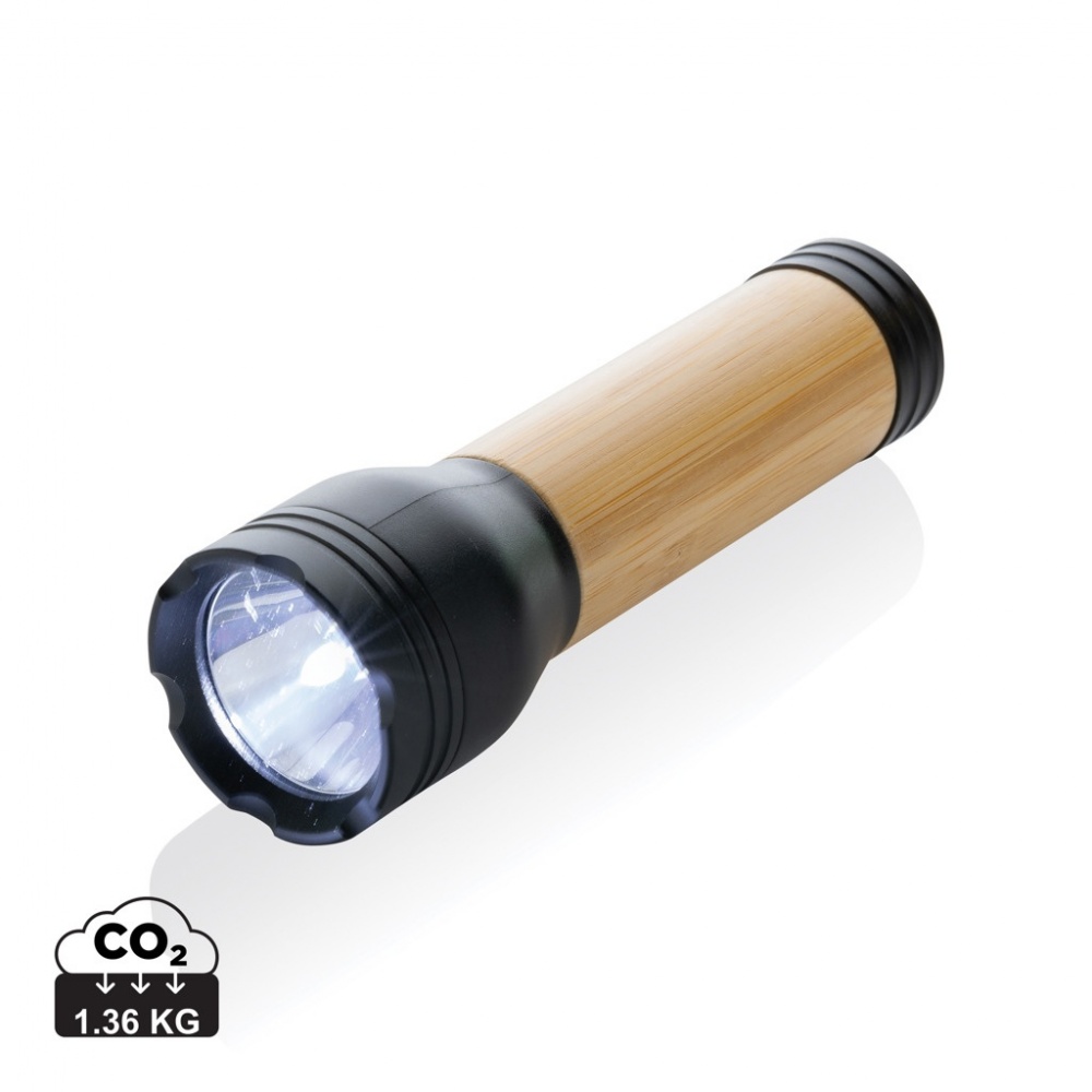 Logo trade business gift photo of: Lucid 3W RCS certified recycled plastic & bamboo torch