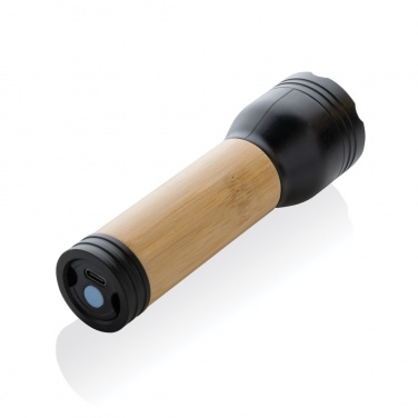 Logotrade corporate gift image of: Lucid 3W RCS certified recycled plastic & bamboo torch