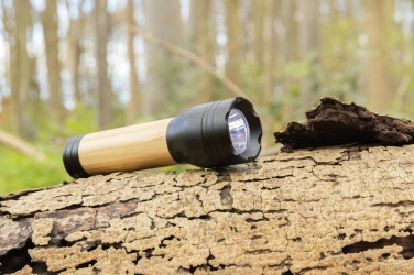 Logo trade promotional product photo of: Lucid 3W RCS certified recycled plastic & bamboo torch