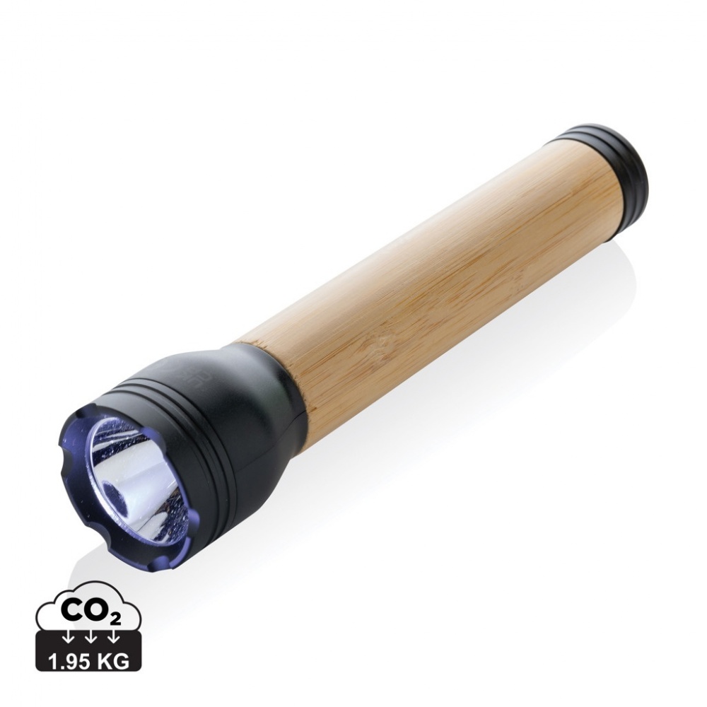 Logo trade advertising products image of: Lucid 5W RCS certified recycled plastic & bamboo torch