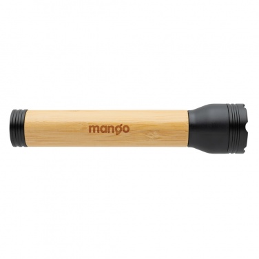 Logo trade business gifts image of: Lucid 5W RCS certified recycled plastic & bamboo torch