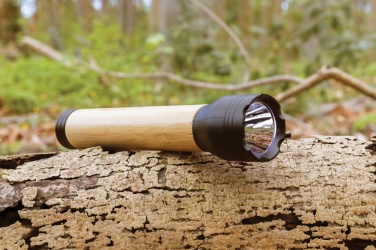 Logotrade business gift image of: Lucid 5W RCS certified recycled plastic & bamboo torch