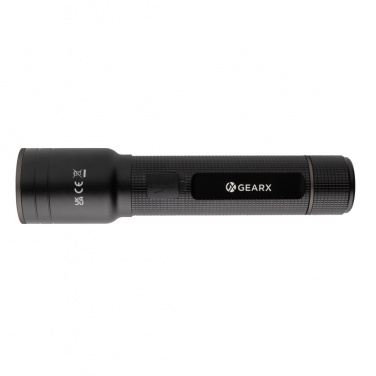 Logo trade promotional giveaways image of: RCS recycled aluminum USB-rechargeable heavy duty torch