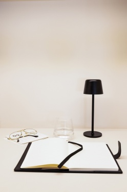 Logo trade advertising product photo of: Zenic RCS recycled plastic USB re-chargable table lamp