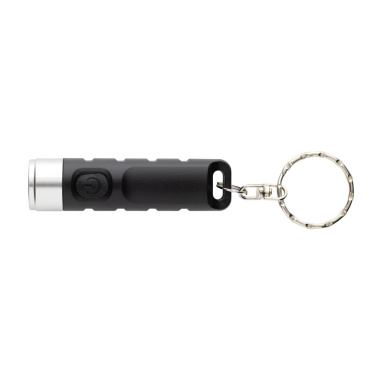 Logotrade promotional item picture of: Globix RCS recycled plastic USB re-chargeable keychain torch