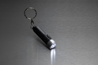 Logo trade advertising product photo of: Globix RCS recycled plastic USB re-chargeable keychain torch