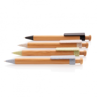 Logo trade promotional products image of: Bamboo pen with wheatstraw clip