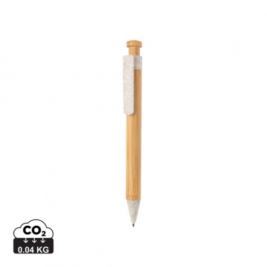 Logotrade promotional gift image of: Bamboo pen with wheatstraw clip