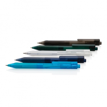 Logo trade promotional giveaways image of: X9 frosted pen with silicone grip