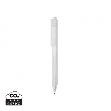 Logo trade promotional giveaway photo of: X9 frosted pen with silicone grip